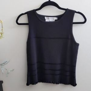 Belldini black top, ruffled edge S